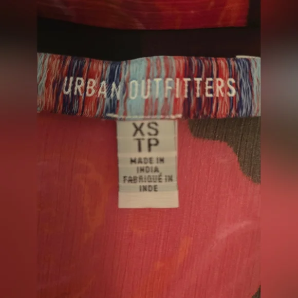 Urban Outfitter Kiki Tie-Front Roses Mini Dress Long Bell Sleeve Cutout Coquette - Picture 12 of 14